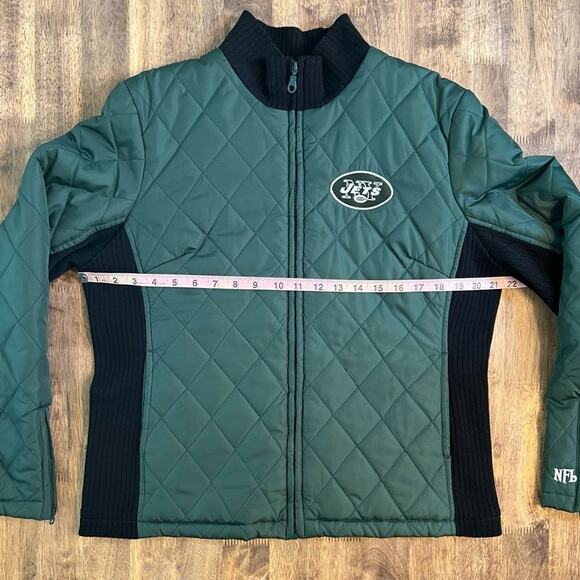 NFL New York Jets Women’s VTG Embroidered Full-Zip Winter Quilted Jacket Size L - Picture 4 of 10